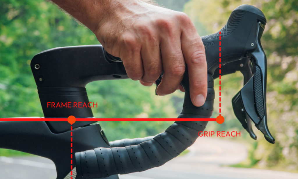Bicycle grip reach measurement